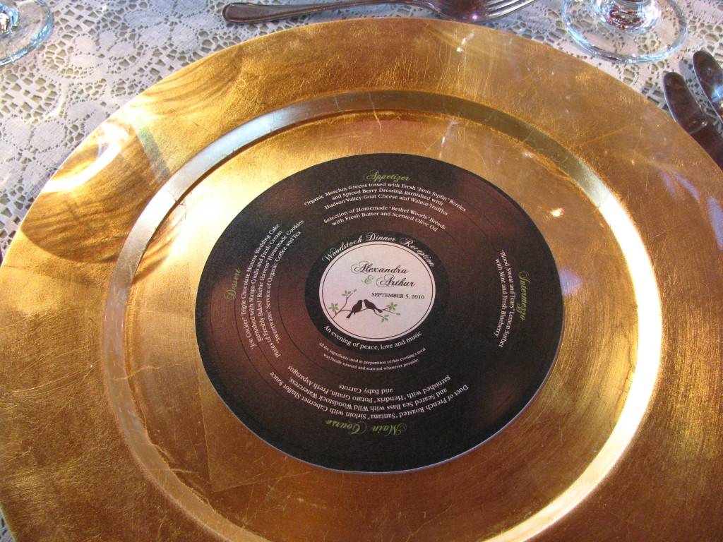 Gold Record Plate For Your Wedding Place Setting Hudson Valley DJ gold-record-plate-for-your-wedding-place-setting-hudson-valley-dj